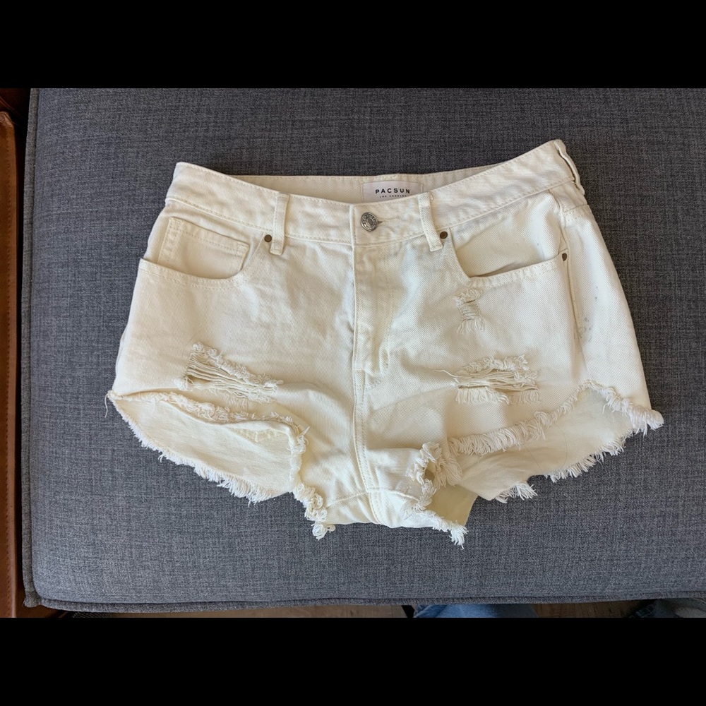 Pacsun High Rise Festival Short Light Yellow